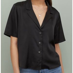 NWT H&M Black Boxy Blouse